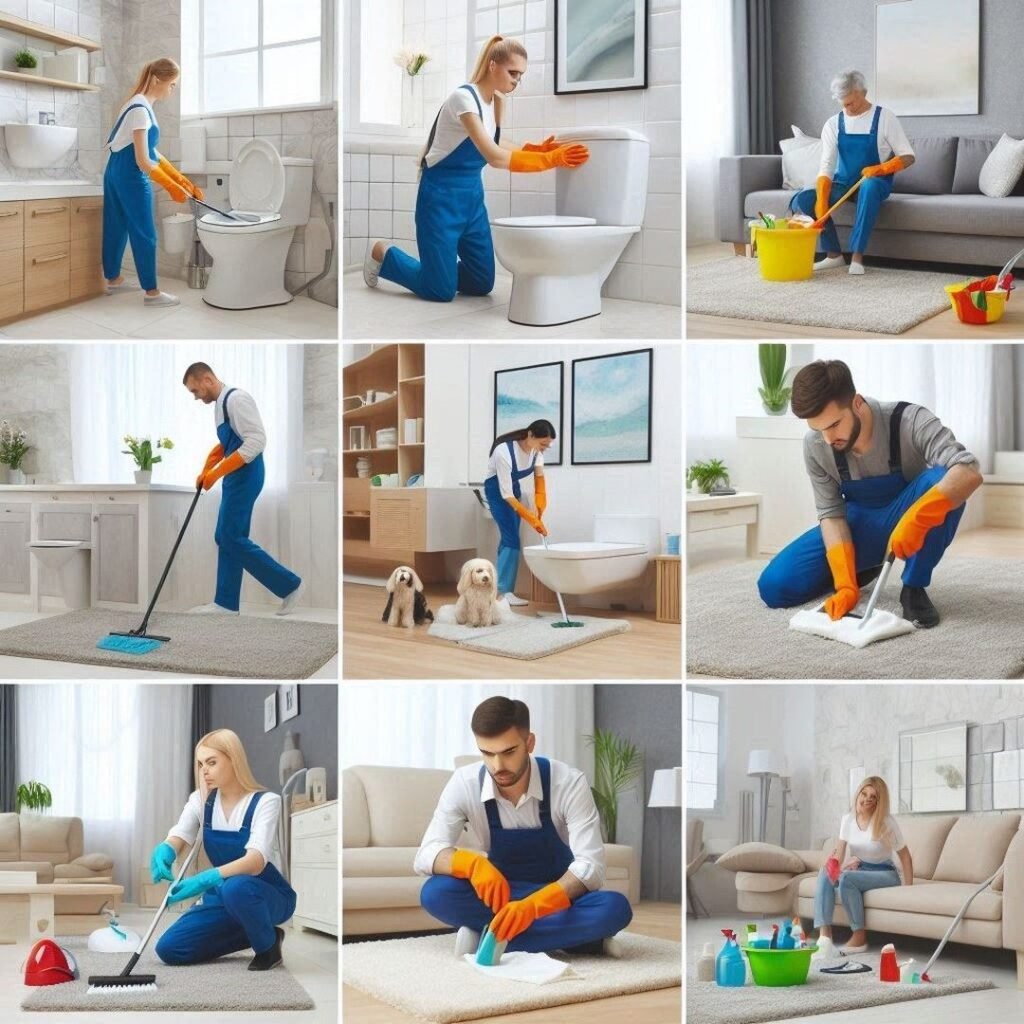 Different types of professional cleaning services available in Dubai.